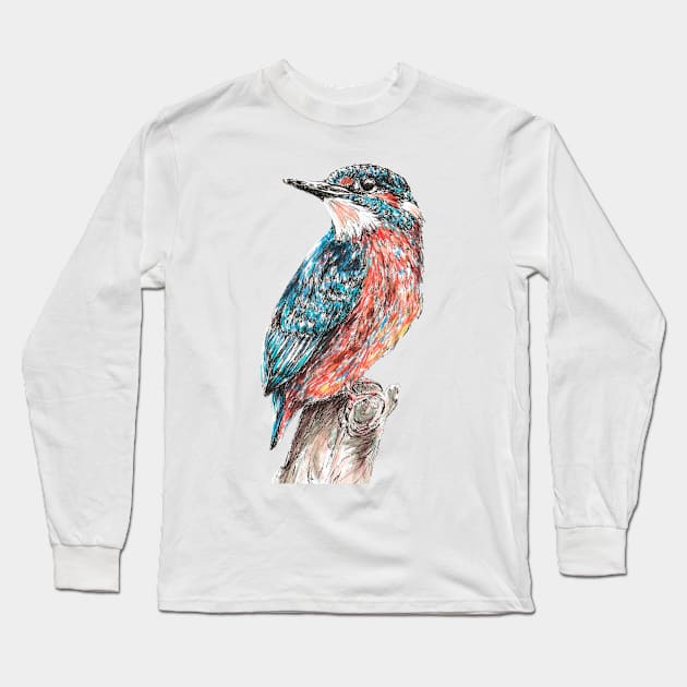 Kingfisher Long Sleeve T-Shirt by samanthagarrett